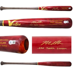 MATT MCLAIN AUTOGRAPHED VICTUS BAT REDS .290 ROOKIE SEASON BECKETT 222799 - Picture 1 of 8