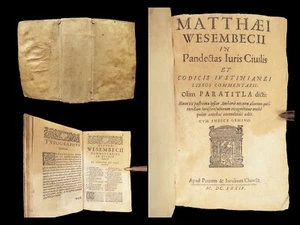 1639 LAW 1ed Belgian Wesenbeck Juris Civilis SLAVES Gamblers PROVENANCE 2in1 - Picture 1 of 24