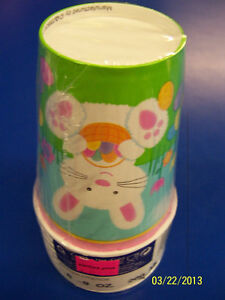 Easter Friends Bunny Rabbit Pink Pastel Spring Holiday Party 9 oz. Paper Cups