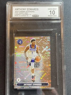 Anthony Edwards 2023 Panini Stickers Foil Insert CCG 10 RC - Image 1 of 2