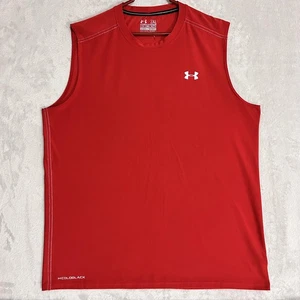 Under Armour Shirt Mens 2XL Red Coldblack HeatGear Sleeveless Tank Athletic Gym - Picture 1 of 13