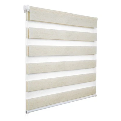 WOLTU Doppelrollo Klemmfix ohne Bohren Fensterrollo Klemmrollo blickdicht Buche - Bild 1 von 4