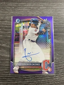 2025 Bowman Chrome Juneiker Caceres Purple 1st Auto /250 Guardians CPA-JUC - Bild 1 von 2