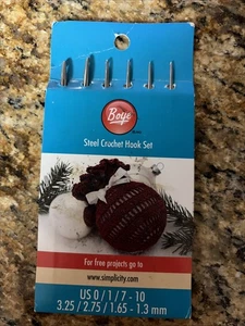 Wrights Boye Stahl Häkelnadeln 0-10 1,3 mm bis 3,25 mm NEU - Bild 1 von 2