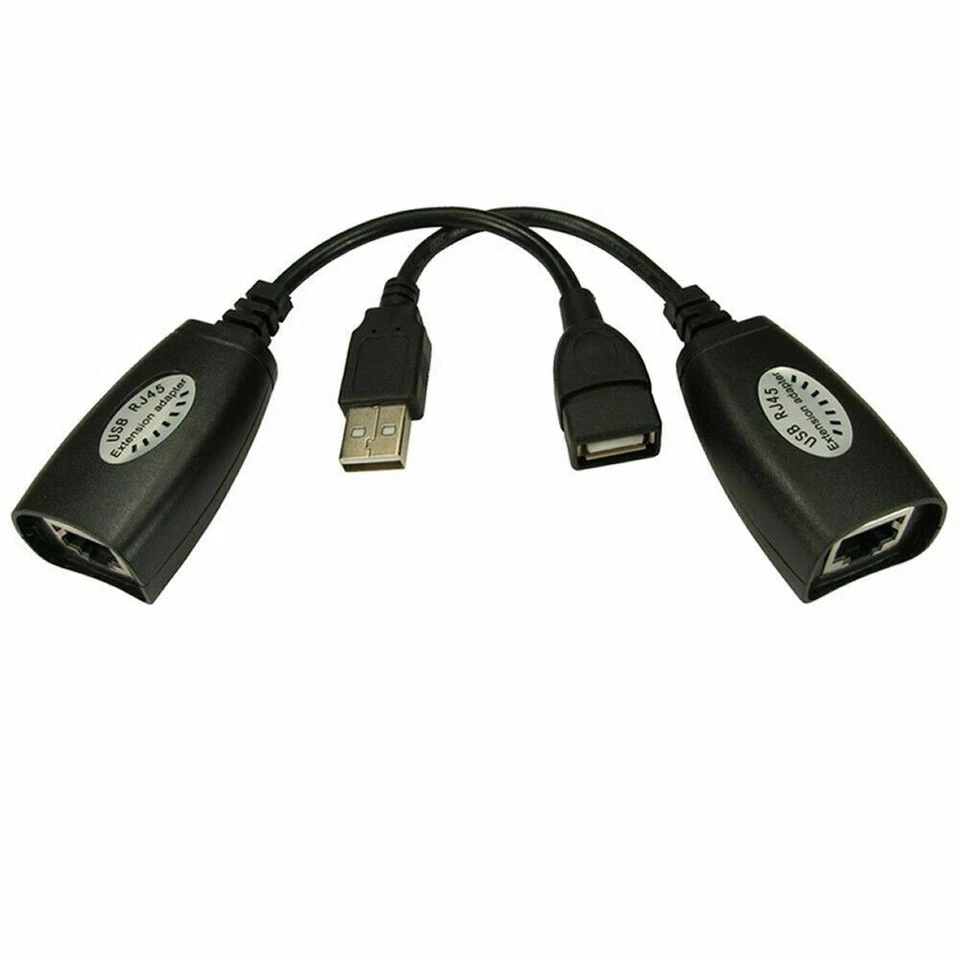 USB über LAN Long Distance Extender Booster Kabel Ethernet bis zu 150 Fuß [006821] - Bild 1 von 4