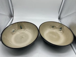 Pier 1 türkis reaktive Schüssel Set 2 Pfauenfeder Steinzeug dekorativ nur 7,5" - Bild 1 von 8