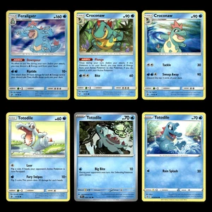 6x Feraligatr Holo Croconaw Tododile Lot 24/70 Dragon Majesty Pokemon Cards - Picture 1 of 2
