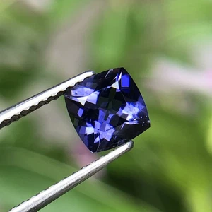 Natural 6 mm indian iolite, 0.90 carat blue iolite cushion shape for jewelry. - Picture 1 of 8