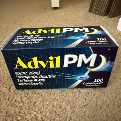 Advil PM Ibuprofen 200mg Pain Reliever Nighttime Sleep Aid 200 Coated ...