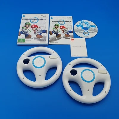 Nintendo Wii MARIOKART with 2 genuine racing wheels FREE EXPRESS POSTAGE - image 1 of 2