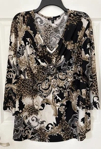 Hermosa Blusa Diseño Manga 3/4 Multicolor Sami & Jo Damas - Talla 2X - Imagen 1 de 3