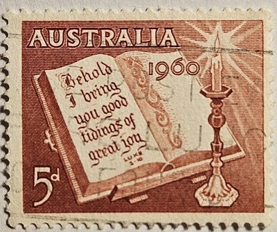 Australia 1960, Navidad 1960, sello usado 5d, Scott-#339, ¡ENVÍO RÁPIDO! Foto 1 de 3