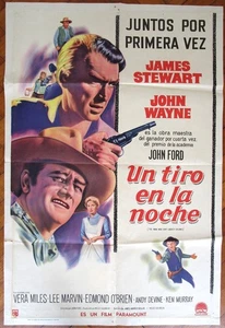 1962 JOHN WAYNE The Man Who Shot Liberty Valance 1SH MOVIE POSTER Rare ED. - Picture 1 of 4