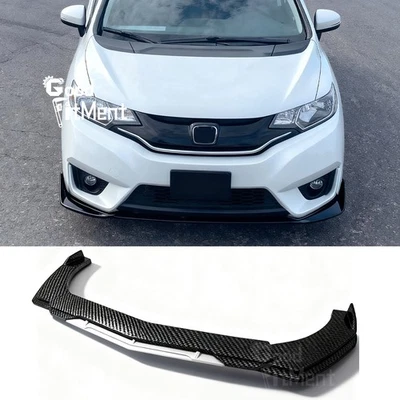 For Honda Fit 2006-2020 Car Front Bumper Lip Splitter Spoiler Carbon Fiber+White Foto 1 de 4