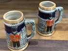 Pair Of Small Vintage Beer Steins Tankards Marked Foreign
