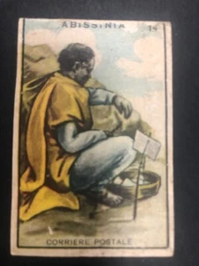 FIGURINA CARTONATA ANTEGUERRA ABISSINIA n 14 CORRIERE POSTALE - Imagen 1 de 2