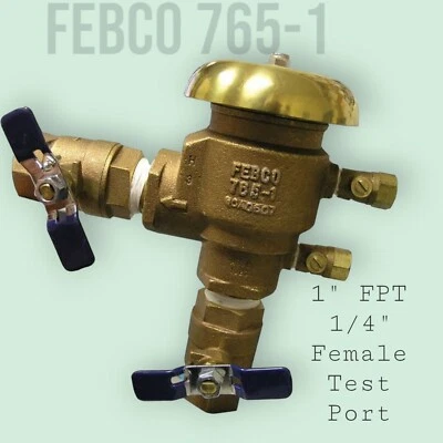 FEBCO 765-1 1" Pressure Vacuum Breaker - 1 in FPT Irrigation Backflow Preventer - Image 1 of 4