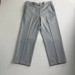 Ermenegildo Zegna Pants Mens 32 R 32x26 Gray 100% Wool Flat Front Trousers Cuff - Picture 1 of 10