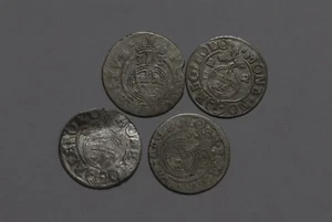 🧭 🇵🇱 POLAND 1/24 THALER 3 POLKER 4 SILVER COINS 1600'S B64 #830 XT46 - Picture 1 of 2