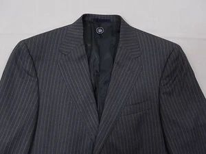 Loro Piana Daniel Mens 100% Wool Coat 40R $550 Blazer Gray Pinstripe Defect Hole - Picture 1 of 12