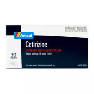 Amcal Cetirizine 10 mg 30 Tablets - Picture 1 of 1