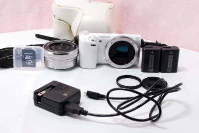 [35Language]Sony Alpha NEX-5R Mirrorless Camera Lens Kit 16-50mm White From JP - Image 1 of 4