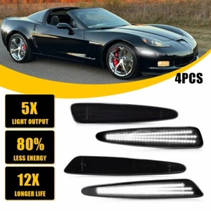 Luces de señalización laterales LED blancas delanteras traseras para Chevrolet Corvette C6 2005-2013 4 un. - Imagen 1 de 15