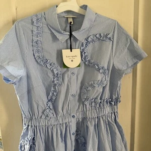 Kate Spade x Target - Ribbon Short Sleeve Midi Shirtdress Blue - size L NWT - Picture 1 of 6