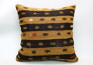 Kilim Pillow, 24x24 in, Decorative Ethnic Cushion, Handmade Vintage Pillow - Picture 1 of 6
