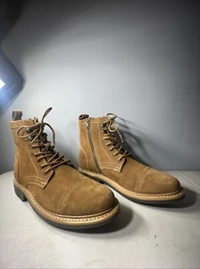 Frye Russell Men Sz 8 Tan Leather Suede Cap Boots Lace Zip Up Stylish FR41606 - Picture 1 of 10