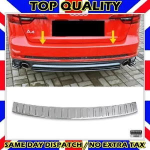 Protector de parachoques trasero cromado cepillado para Audi A4 B9 Estate / Allroad 2015-up - Imagen 1 de 10