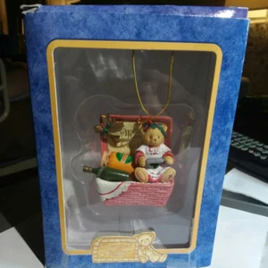 Enesco Ornament Cherished Teddies 406627 Teddybär im Geschenkkorb -1998 VINTAGE - Bild 1 von 6