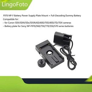 Piastra di alimentazione batteria F970 NP-F + batteria fittizia decodifica completa per EOS 6D 60D - Foto 1 di 8