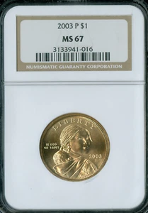 2003 P SACAGAWEA DOLLAR  NGC MS67 - Picture 1 of 2