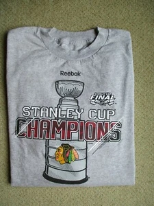 Chicago Blackhawks 2015 Stanley Cup Champions graues T-Shirt Small Langarm neu - Bild 1 von 6