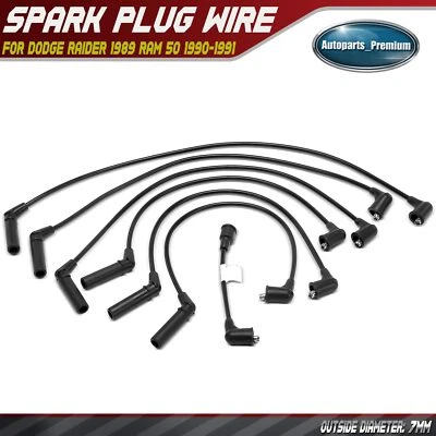 Juego de 7 cables de bujía para Dodge Raider 1989 Ram 50 1990-1991 Mitsubishi V6 3,0 L Foto 1 de 4