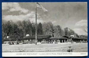 Lodge Restaurant ILLinois White Pines Forest State Park old roadside postcard - Picture 1 of 2
