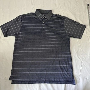 Turtleson Tour Performance Golf Polo Shirt Large Blue/Purple Striped - Picture 1 of 8