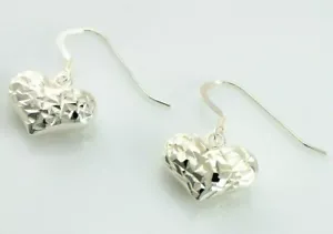 Nuovo 925 di Qualità Argento Diamante Taglio Cuore Pendente/Orecchini a Goccia - Foto 1 di 3