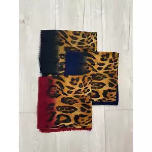 Square Tichel Head Covering Scarf, Cotton Textured Bandana, Cheetah Print, - Picture 1 of 7