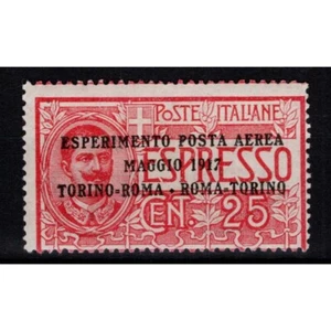 REGNO D'ITALIA 1917 POSTA AEREA ESPRESSO N.1 ESPERIMENTO G.O MH* - Foto 1 di 1