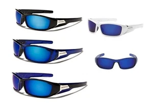 Arctic Blue Mirrored Men Sport Sunglasses Cycling Baseball Ski Snowboard - Picture 1 of 11