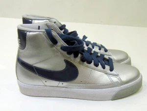 NEW Nike Blazer Mid 818705 042 silver blue white Size youth 4 - Picture 1 of 8