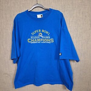 St Louis Rams shirt men XL blue Super Bowl Stitched PUMA Y2K embroidered vintage