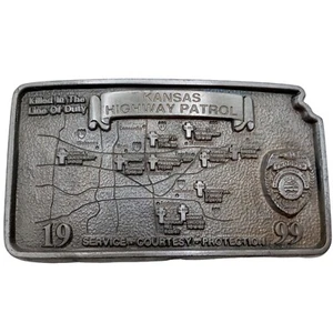 Hebilla de cinturón de la Patrulla de Carreteras de Kansas 1999 de colección KS Police Trooper Patrol - Imagen 1 de 8