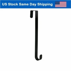 Over the Door Hanger Metal Hook for Christmas Wreath Hat Clothes Holder 15"Black - Picture 1 of 6