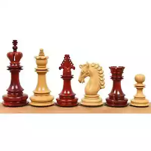 Juego de piezas de ajedrez de lujo de arte tallador de 4,5" solamente - madera Budrose triple peso - Imagen 1 de 6