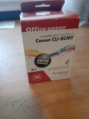 office depot 3pk canon ink CLI-8CMY cyan, magenta, yellow ink - Image 1 of 3