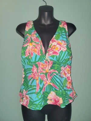 AVENUE ROSA BLANCO AZUL VERDE FLORAL TROPICAL TANKINI TRAJE DE BAÑO 16 Foto 1 de 4