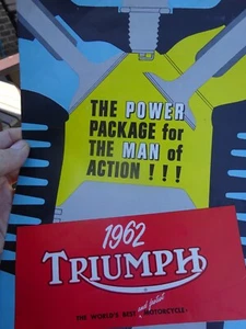 1962 THE POWER PACKAGE FOR THE MAN OF ACTION ! TRIUMPH DEALER MOTORCYCLE LEAFLET - Picture 1 of 8